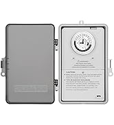 SURAIELEC Pool Timer, 24-Hour Cycle Mechanical Timer Switch, 40 AMP, 2HP, 120, 240, 277 VAC, Outd...