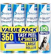 PetLovers Extra Sticky Floor Lint Roller 4 Pack of Refills Only - No Handles Included - 90 Sheets...
