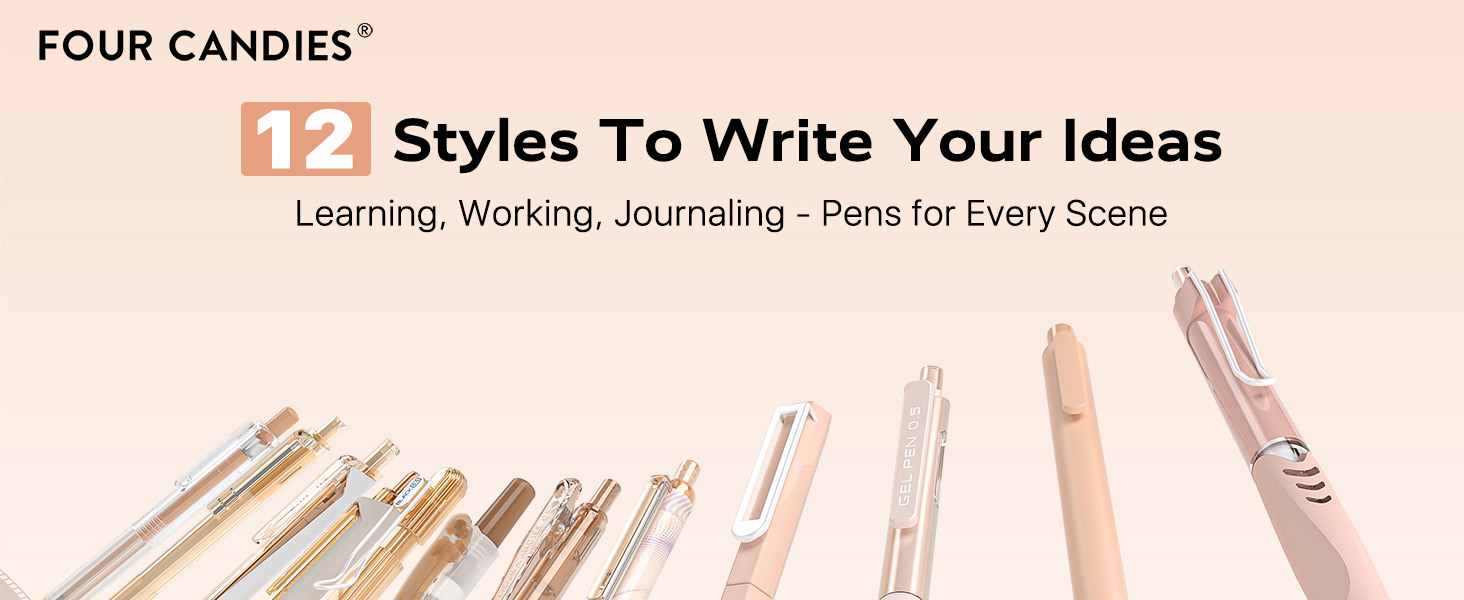 Four Candies 12 Styles Pen Set BROWN