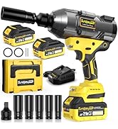 SundpeyPRO 21V Cordless Impact Wrench - 1600Ft-lbs(2100N·m) Heavy Duty High Torque Brushless 3/4 ...