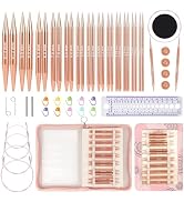 Aeelike Interchangeable Knitting Needles Set,13 Pairs Circular Knitting Needles Aluminum (Size 3....