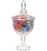 1PC Candy Jars with Lids Decorative Glass Candy Buffet Jar Apothecary Jar with Lid Clear Storage ...