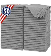 FIXSMITH Shop Towels, Pack of 50, Grey Microfiber Cleaning Cloth Bulk, Microfiber Towels for Cars...