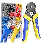 Preciva Ferrule Crimping Tool Kit, Octagonal Wire Ferrule Crimper with 1300PCS Single &amp; Twin Ferr...