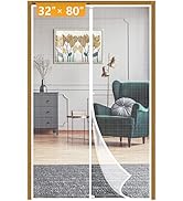 Yotache White Magnetic Screen Door Fits Door Size 32 x 80, Screen Size 34