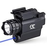 MCCC Tactical Flashlight Pistol Blue Laser Light,Picatinny Rail Mounted,fits Handgun, Shotgun,Air...