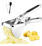 Heavy Duty Potato Ricer, Large 22oz Potato Masher, Stainless Steel Press and Mash Kitchen Gadget ...