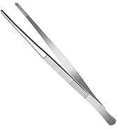 Long Forceps Tweezers, Serrated Bent Tweezers Flat Tips Precision Curved Science Surgical Tongs J...