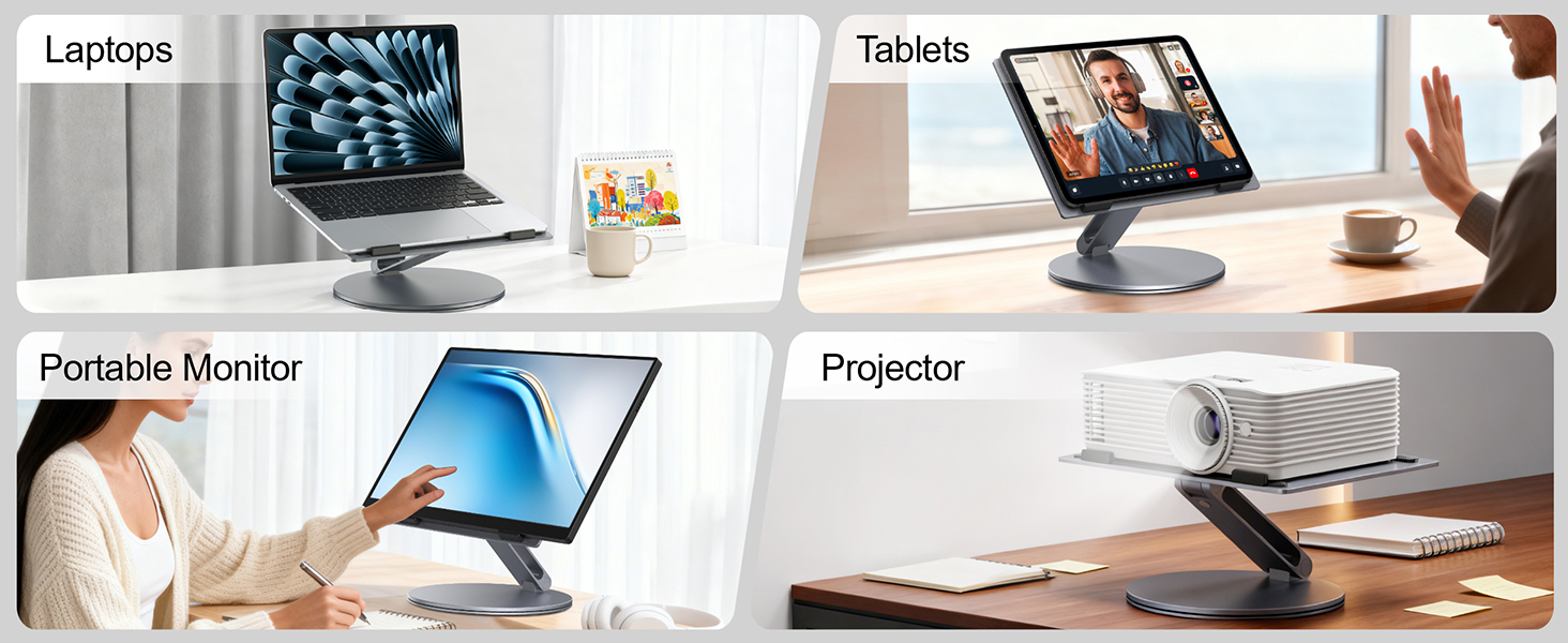 Adjustable laptop stand for desk