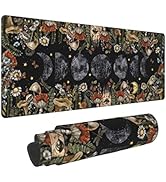 Mushroom Moon Phase Magic Witch Floral Fern Leaf Gaming Keyboard Mouse Pad Mousepad Huge Extended...