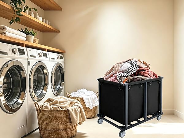 Large Rolling Laundry Cart