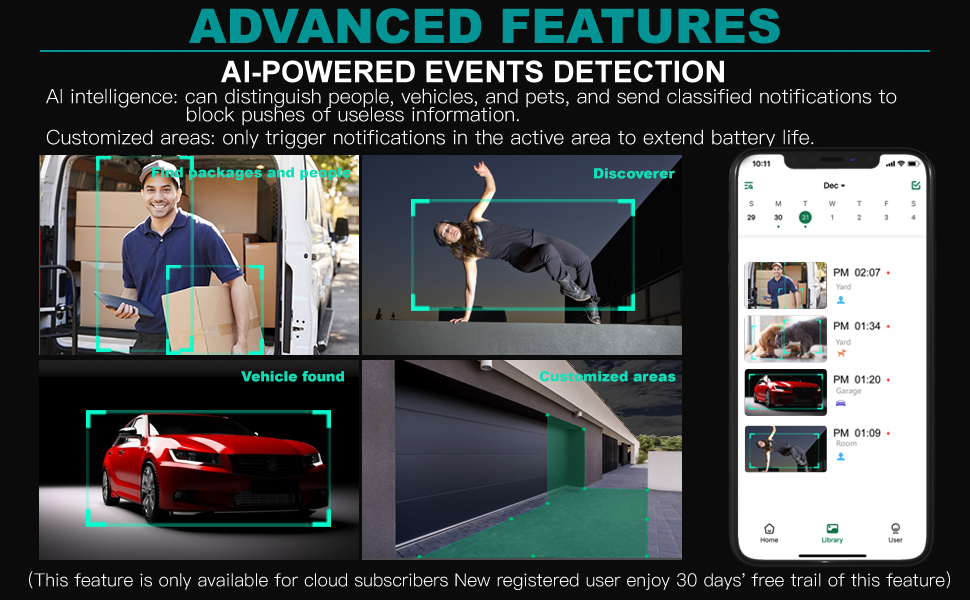 Security Camera Wireless Outdoor1080P Color Night Vision Battery Powered WiFi Home Indoor Camera