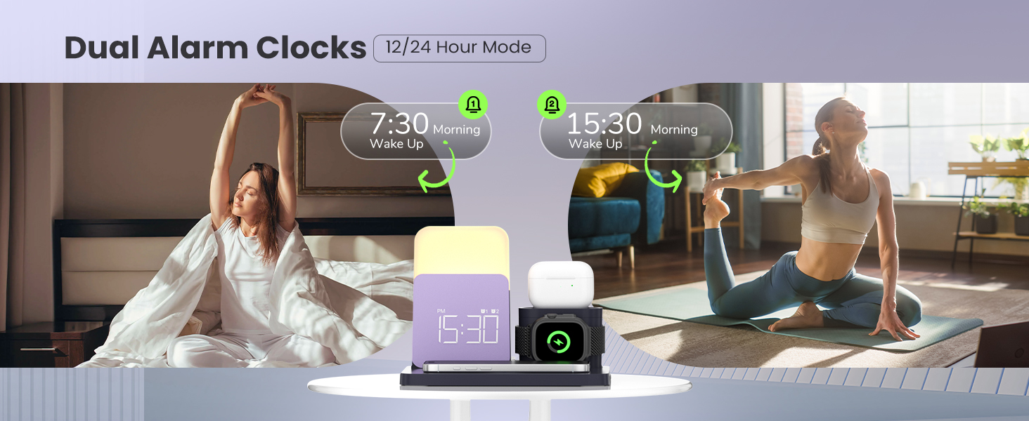 alarm clock with wireless charging