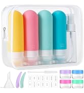 16pack Travel Bottles for Toiletries, TSA Approved LeakProof Squeezable Silicone Toiletry Contain...