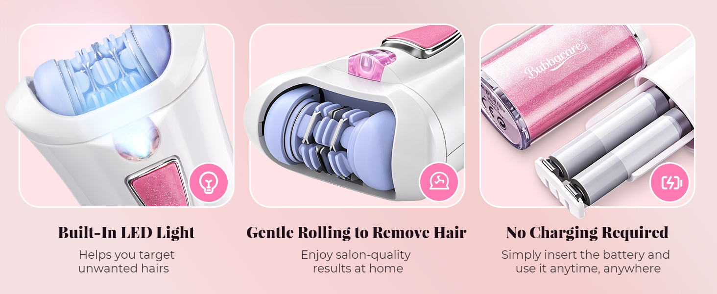 Face Epilator, Facial Hair Removal for Women with LED Light
