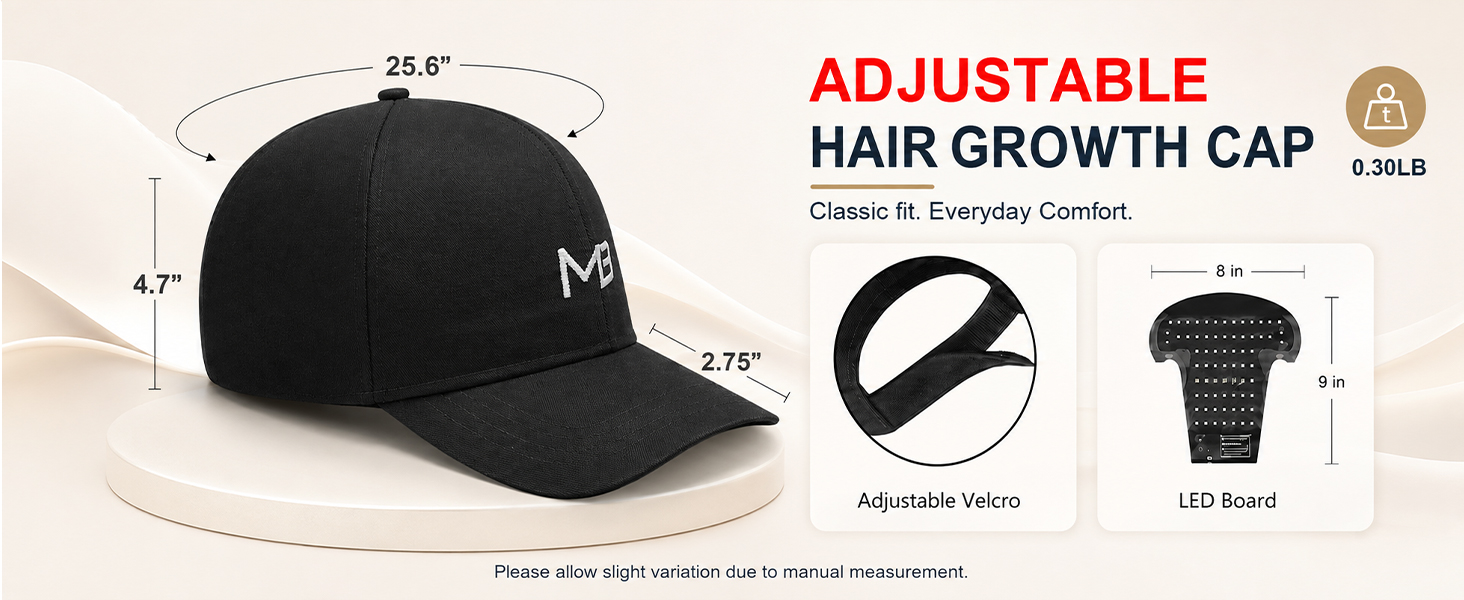 ADJUSTABLE HAIR GROWTH CAP Classic fit. Everyday Comfort.