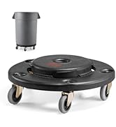 VEVOR Trash Can Dolly, Fit 20, 32, 44, 55 Gallon Containers, Round Trash Can Roller Base with 4 L...