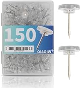 150 PCS Clear Push Pins Tacks Count in Reusable Box for Bulletin Boards and Wall Displays Heavy D...
