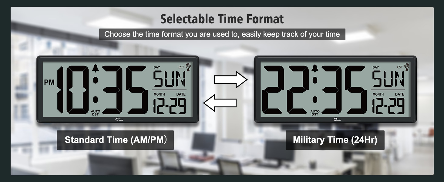 digital wall clock battery operated