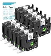 White BZ Tapes for D210S H1100 E1000 D480BT P780BT Label Maker, 12mm 0.47 Laminated White Tapes, ...