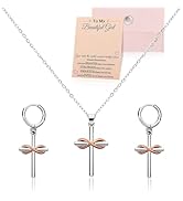 JATEBI Infinity Cross Necklace With Earrings Christian Cross Accessories Set Religious Faith Jewe...