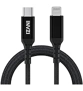 INVZI USB C to Lightning Cable with MFi Certified, 6.6ft Fast iPhone Charger Nylon Braided for iP...