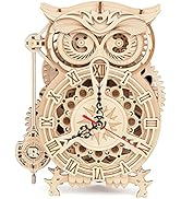 3D Wooden Puzzles ROKR Owl Clock - Mechanical Model Building Kit for Adults 161PCS Clock Puzzles ...