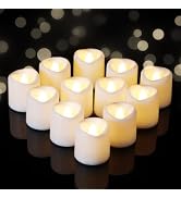 5plots 24Pack White Flameless Votive Candles, Tealights with 6H Auto Timer | 150 Hours Tealights,...