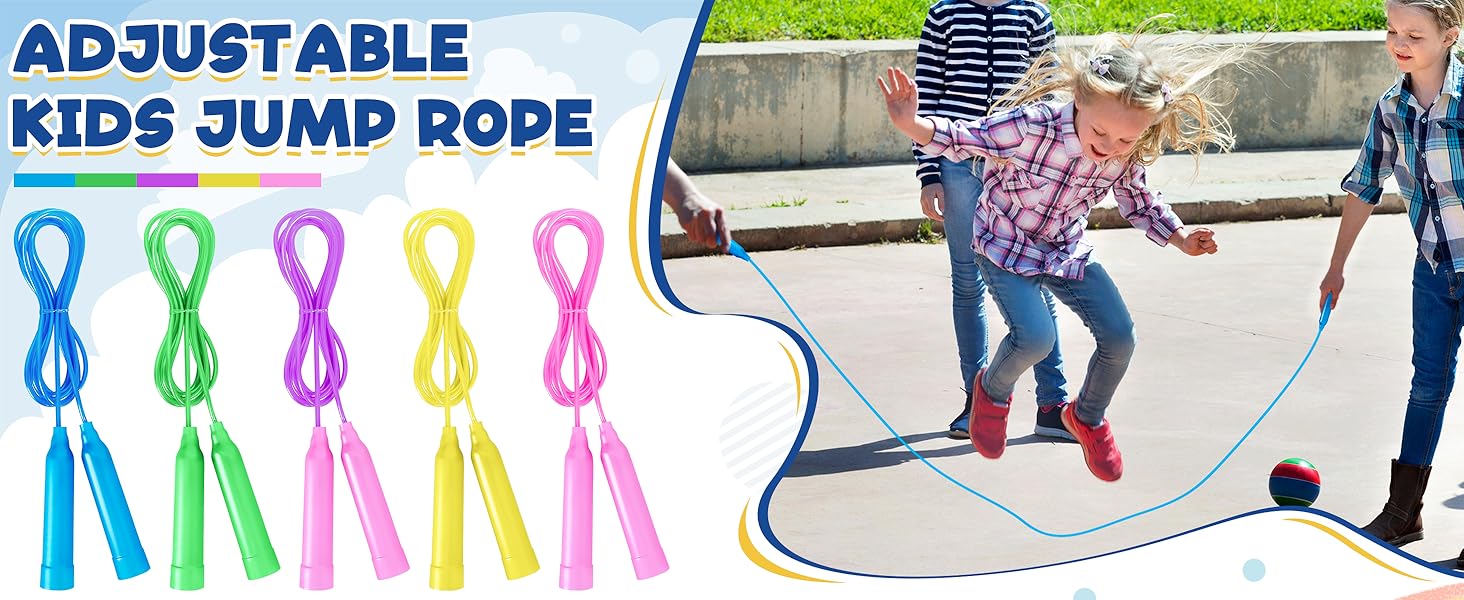 rope jump kids skipping adjustable fitness exercise outdoor jumping handle girls boys soft workout