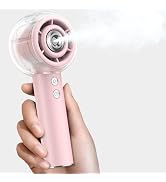 Misting Portable Handheld Fan, Powerful Turbo Motor, 6000mAh Rechargeable Battery, Personal Mini ...
