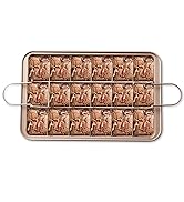 Kofebe Brownie Pan with Dividers, Non-Stick Carbon Steel Brownie Cutter, 18 Pre-Slice All Edges B...
