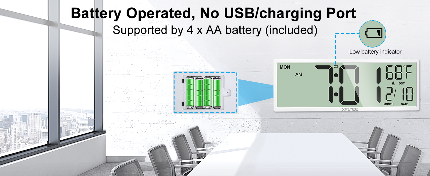 digital wall clock large display