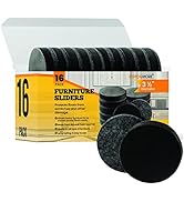 Performore 16 Pack of Premium Felt Furniture Sliders Carpet Hardwood Floors, 3.5 Round Protectors...