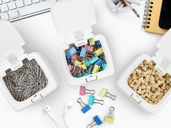 Push-button storage box