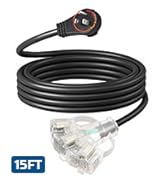 DEWENWILS 360° Rotating Flat Plug Extension Cord 15FT, 14/3 Gauge 3 Prong Grounded Power Cord, Li...