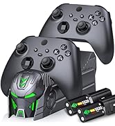Charger Station Compatible with Xbox Series X/S/One/One X/One S Elite, Charging Accessories Kit w...