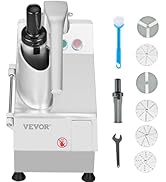 VEVOR Food Processor &amp; Vegetable Chopper, 2 Feeding Holes Food-Grade Stainless Steel Food Process...