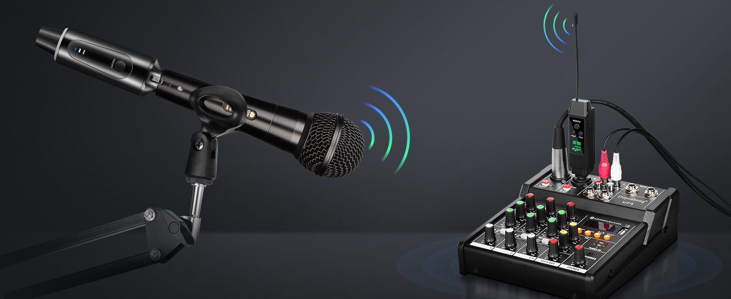 Wireless Microphone Transmitter Receiver