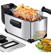 Aigostar Deep Fryer, Electric Deep Fat Fryers with Baskets, 3 Liters Capacity Oil Frying Pot with...