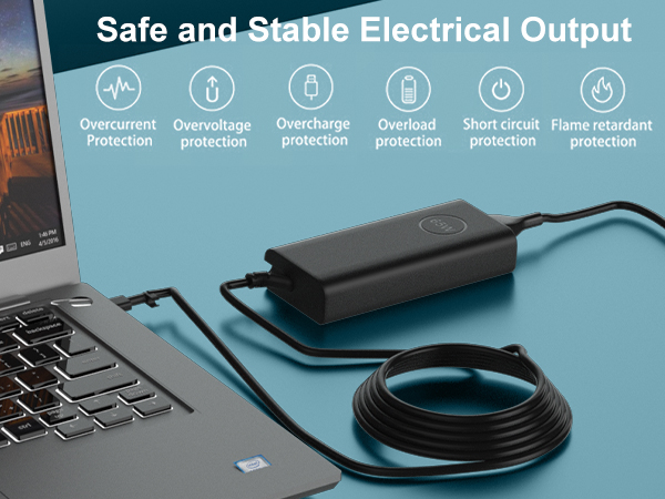 65W Charger Compatible with Dell Chromebook 11 13 14 3100/3100/3110/5190 2 in 1 3300 3380 3400