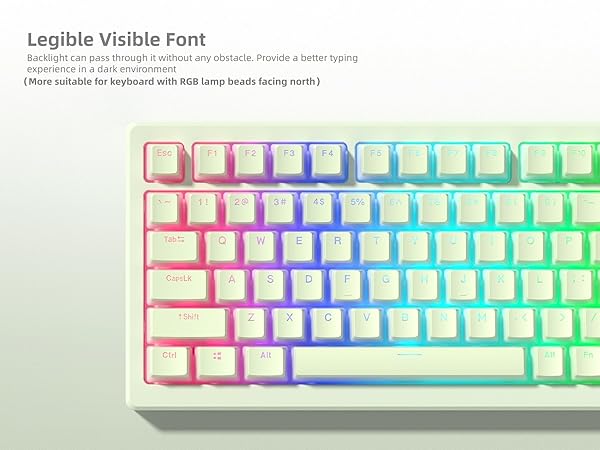 Womier Mechanical Keybaord Keycaps Pudding, PBT Cute Keycaps, Shine Through Key Cap