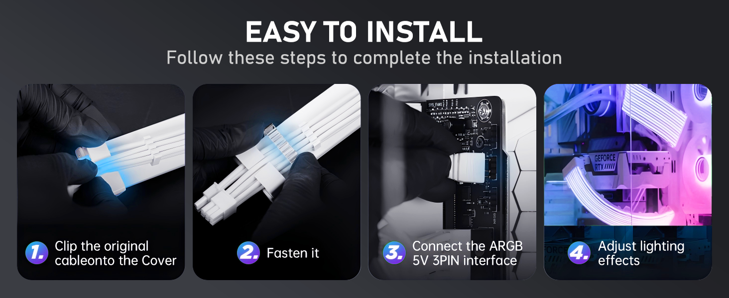 RGB PSU Extension Cable Cover Kit