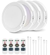 4 Pack Rechargeable Motion Sensor Ceiling Lights with Remote, Wireless Ceiling Light Battery Oper...