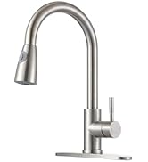 SHACO Kitchen Faucet with Pull Down Sprayer, Single Handle High Arc Stainless Steel Kitchen Sink ...