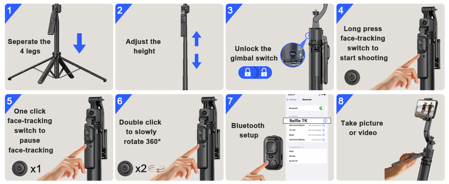 auto tracking tripod for iphone