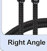 Right Angle USB C Cable 1FT 2Pack, 90 Degree USBC 60W PD Fast Charging &amp; High Speed Transfer Shor...