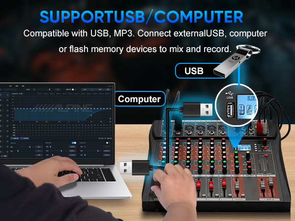SUPPORTS U DISK FOR MUSIC RECORDING/PLAYBACK,WIRELESS BLUETOOTH CONNECTION.
