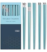 GLAMFIELDS Chopsticks Reusable ,Premium Fiberglass Chopsticks Dishwasher Safe, 5 Pairs Non-slip C...