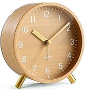 Azxb Analog Alarm Clock, Silent Non-Ticking with Night Light, Battery Operated, Fashionable Round...