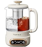Topwit Electric Tea Kettle, 11 Temperature Control &amp; 4 Presets Glass Kettle with Removable Infuse...